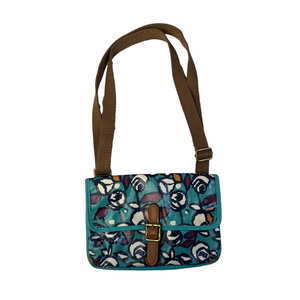 Fossil Floral Printed Canvas Birds Purse Crossbody Shoulder Bag Strap